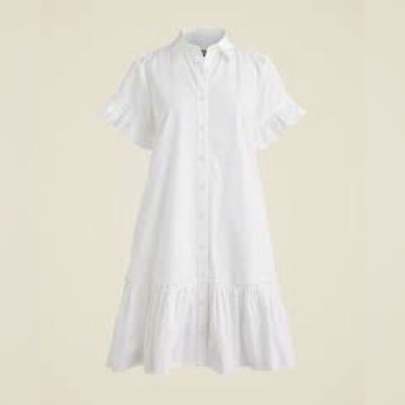 J. Crew Dresses & Skirts - J Crew Amelia Shirtdress in Cotton Poplin White size L‎ NWT in packaging